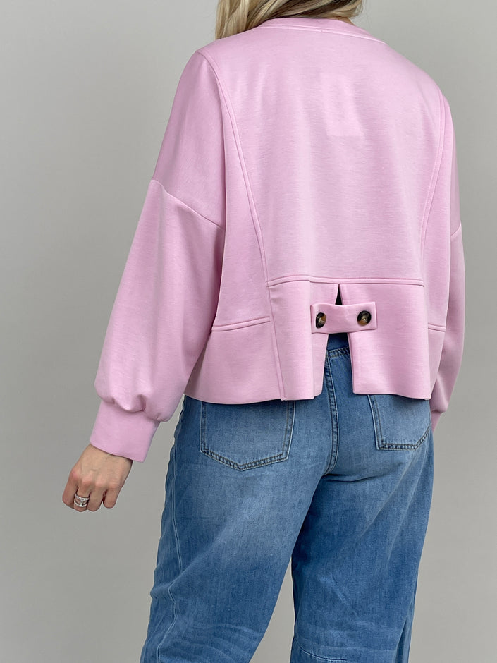 Sweatshirt Soft mit Knöpfen in Rosa Artikel 6796