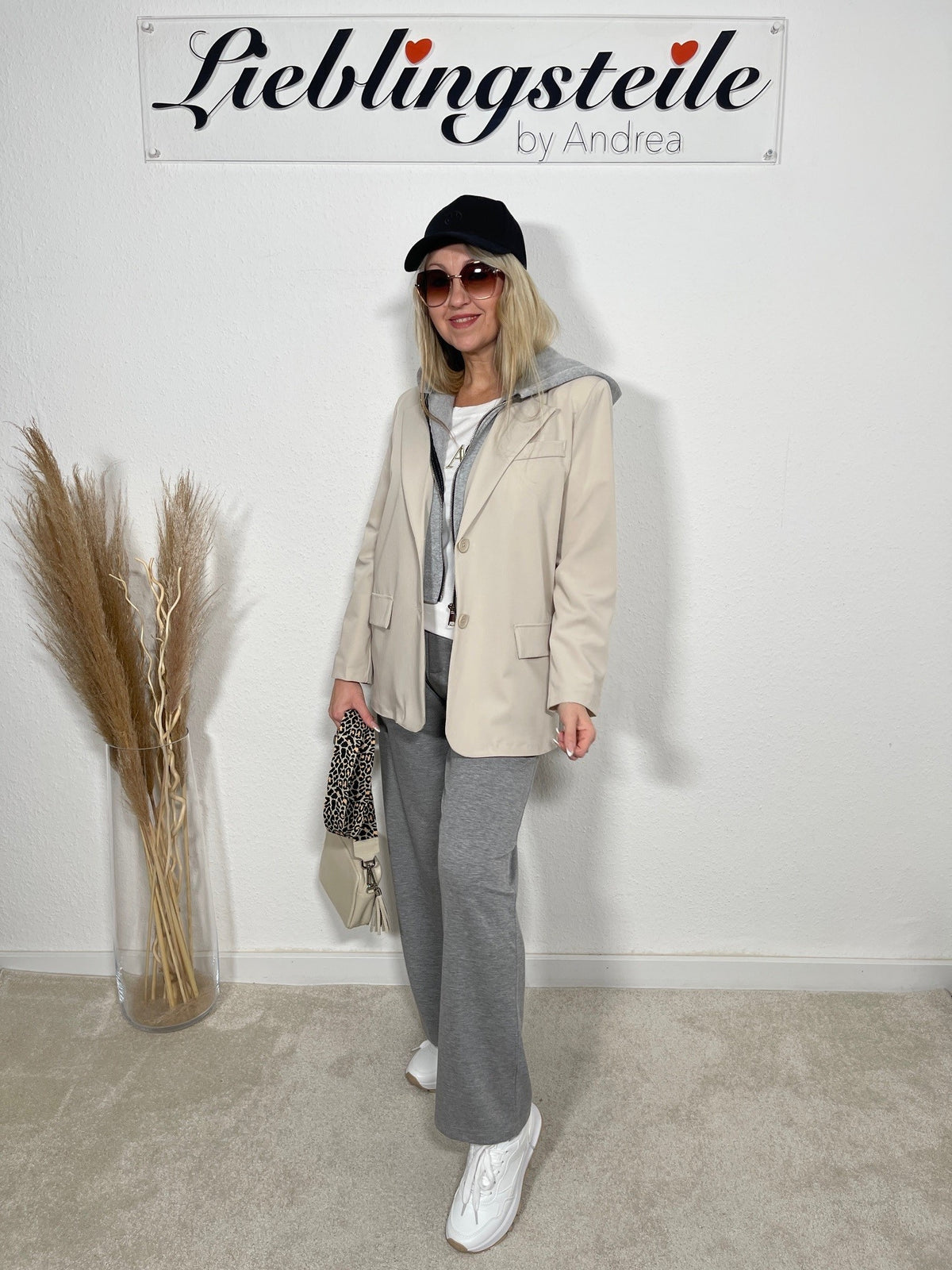 Blazer Kapuze mit Sweat-Einsatz