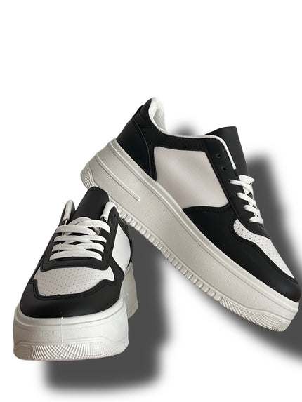 Sneaker mit Plateausohle in Schwarz/Weiß Artikel 3936