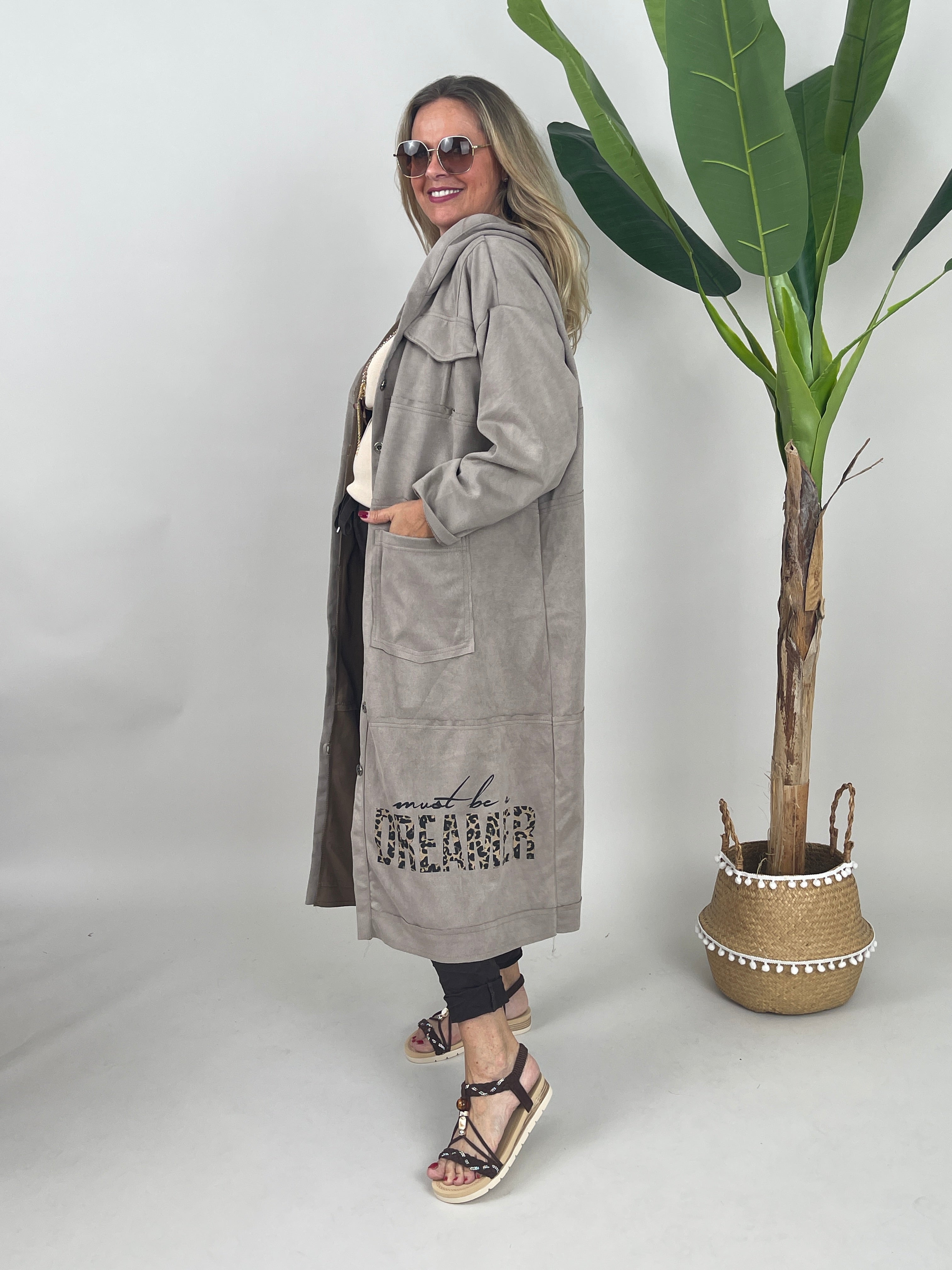 Veloursmantel Dreamer in Taupe
