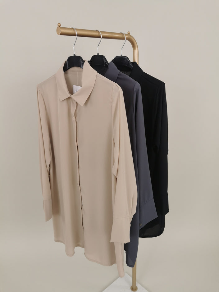 Longbluse Chiffon in versch. Farben Artikel 5378