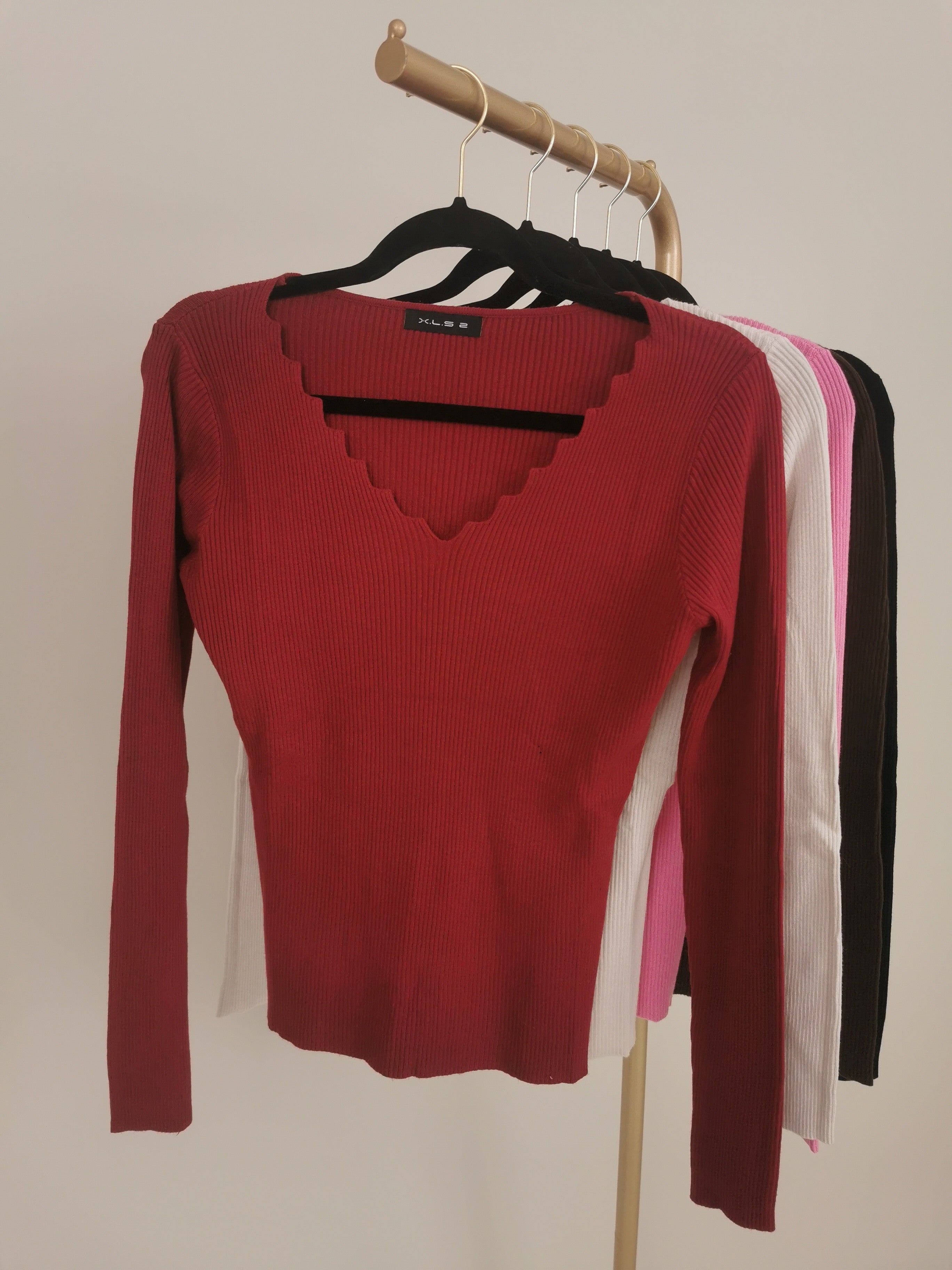 Pullover ZickZack gerippt in versch. Farben Art. 6294