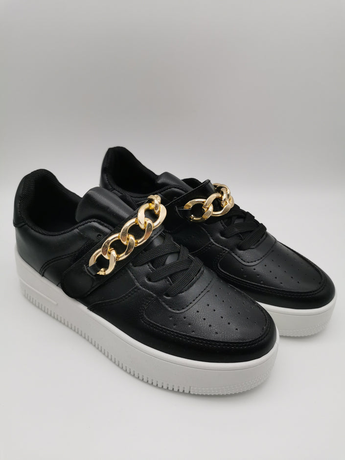 Sneaker mit Kette Schwarz Artikel 2322