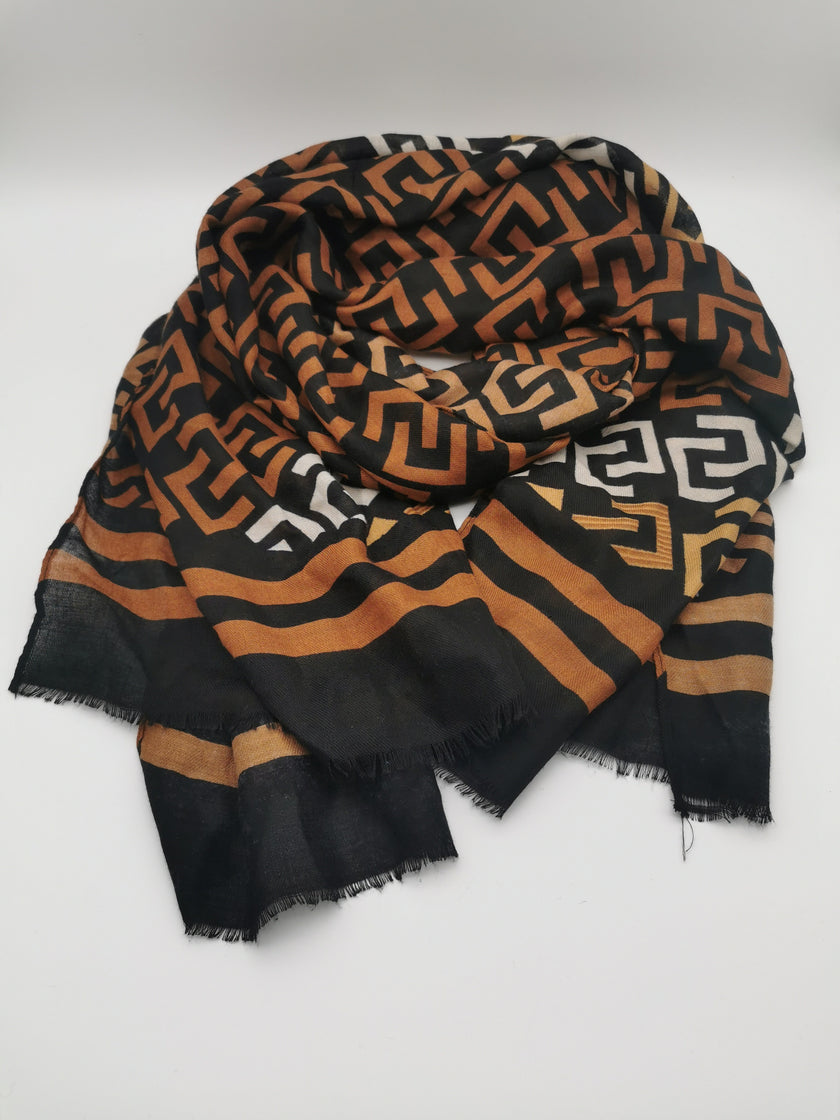 Tuch Gemustert in Camel/Schwarz/Beige Artikel 38633