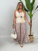Rock Kofferstoff Muster in Rosa/Beige/Hellblau