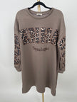 Sweatshirtkleid Copenhagen-Leoprint in Taupe