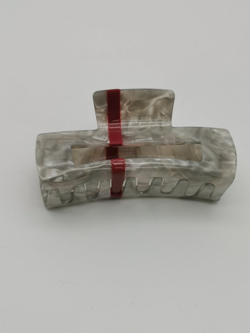 Haarklammer Muster in Grau/Bordeaux Artikel 6410