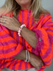 Pullover Streifen in Pink/Orange