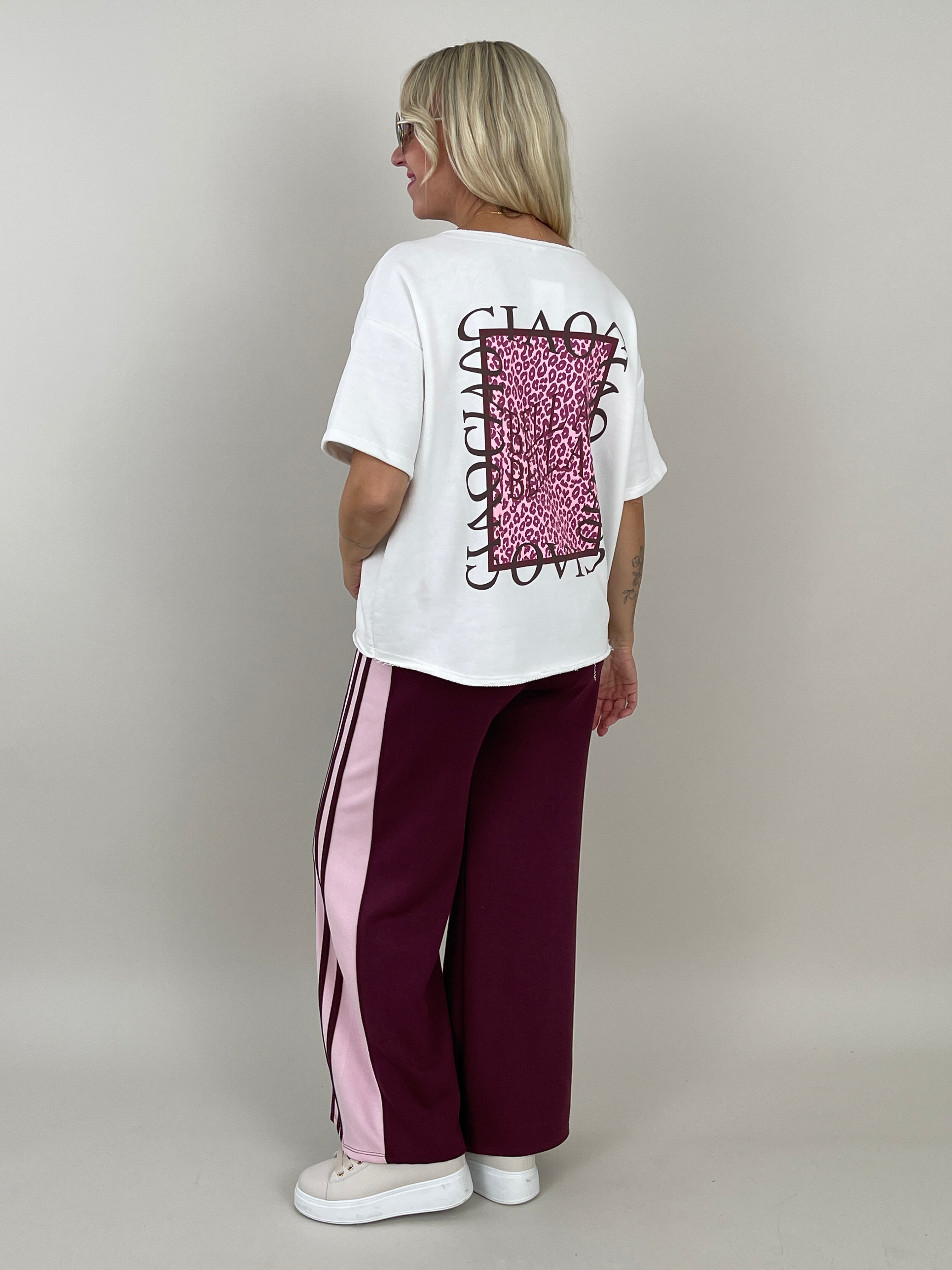 Sweatshirt Kurzarm mit Rückenprint in Weiß Artikel 6272
