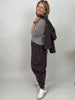 Sweatjacke in Mokka