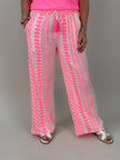 Hose Muster in Creme/Neonpink