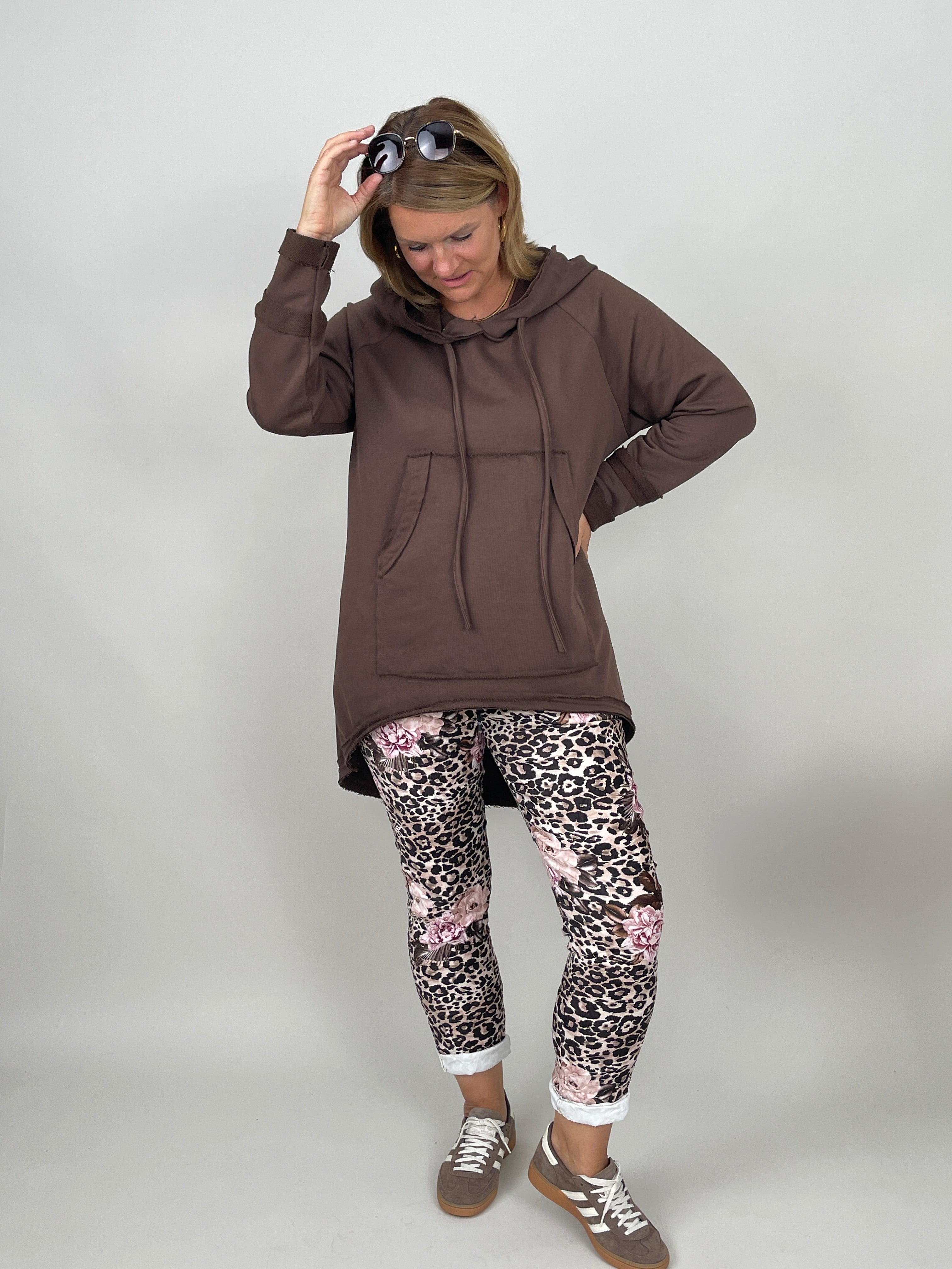 Langer Hoodie in Mokka