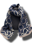Schal Marine/Beige mit Musterung  Art. 6504