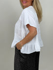 Shirt mit Smok-Details in Weiß