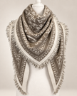 Schal mit Ornament-Muster in Taupe