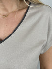 T-Shirt Glitzer in Beige