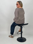 Sweatshirt Leo Smiley in Taupe