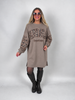 Sweatshirtkleid Copenhagen-Leoprint in Taupe