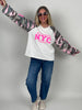 Sweatshirt Rosa Camouflage mit Pinken Sternen