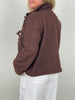 Bouclé-Jacke mit Schmuckknöpfen in Mokka