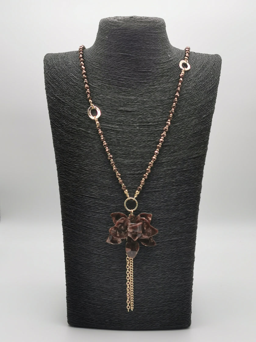 Kette mit Blume in Mokka Artikel 6339