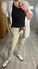 Jogpants Lederoptik Leokordel in Beige Artikel 6325