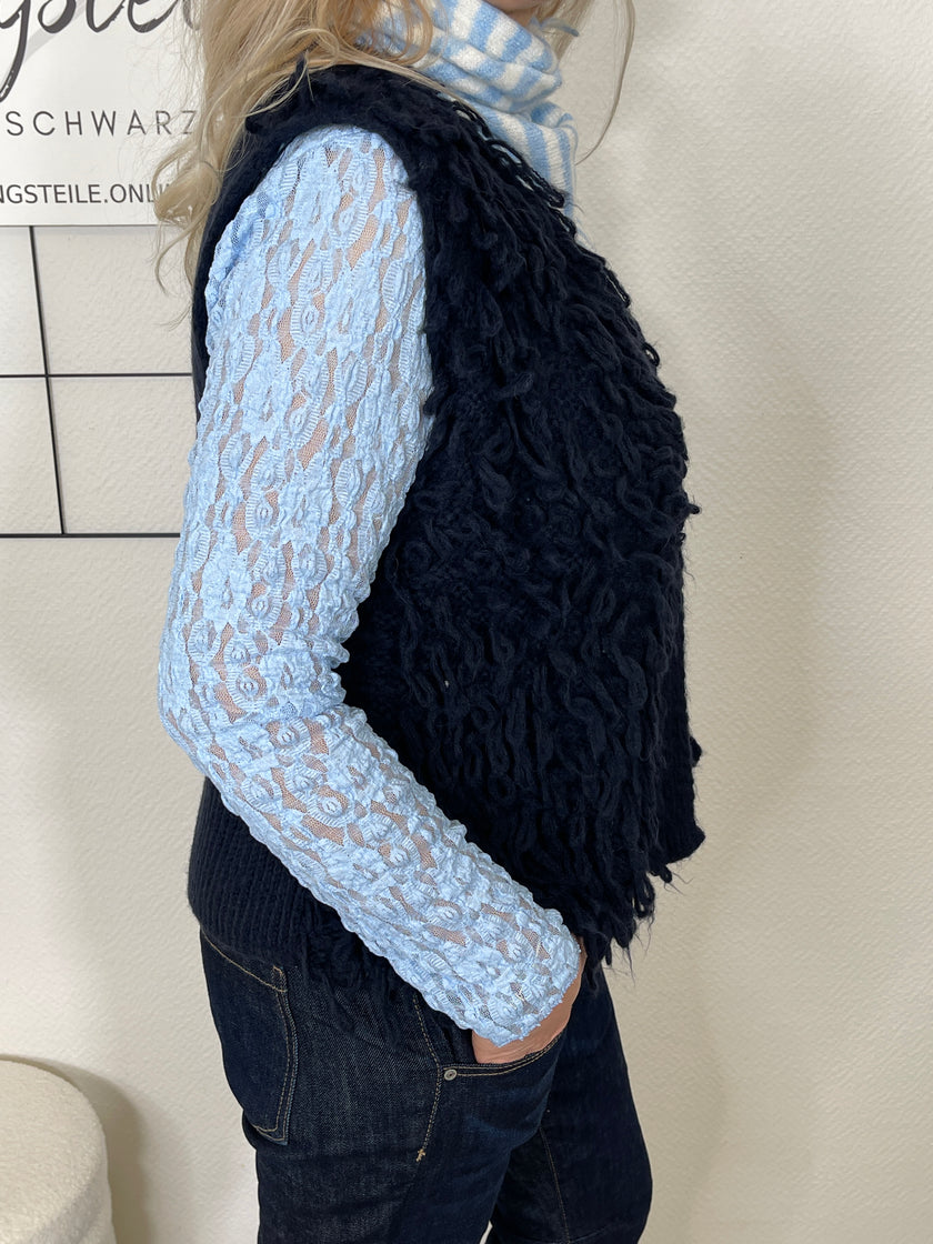 Weste mit Fransen in Marine Artikel 6729