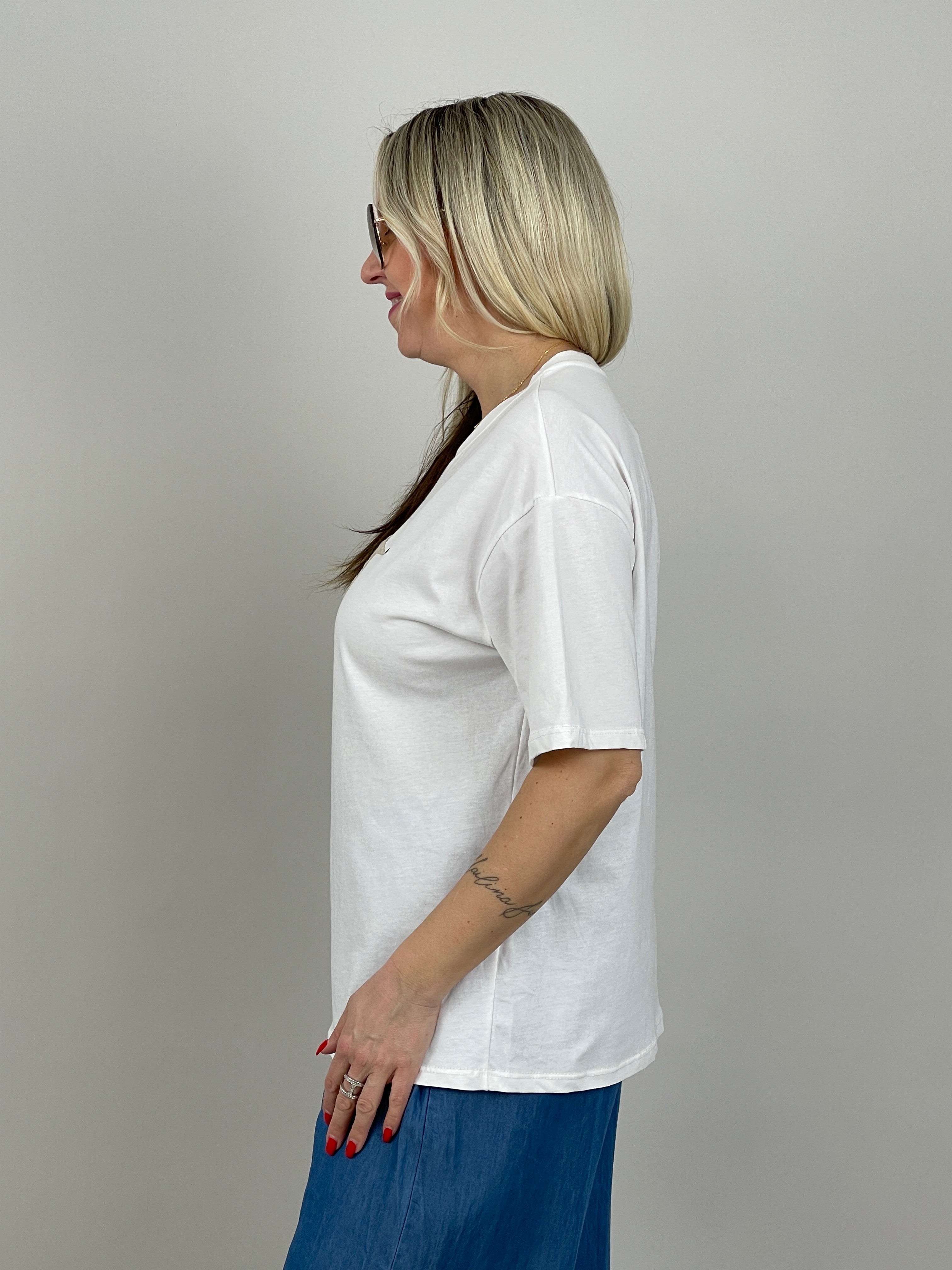 T-Shirt Dackel in Weiß