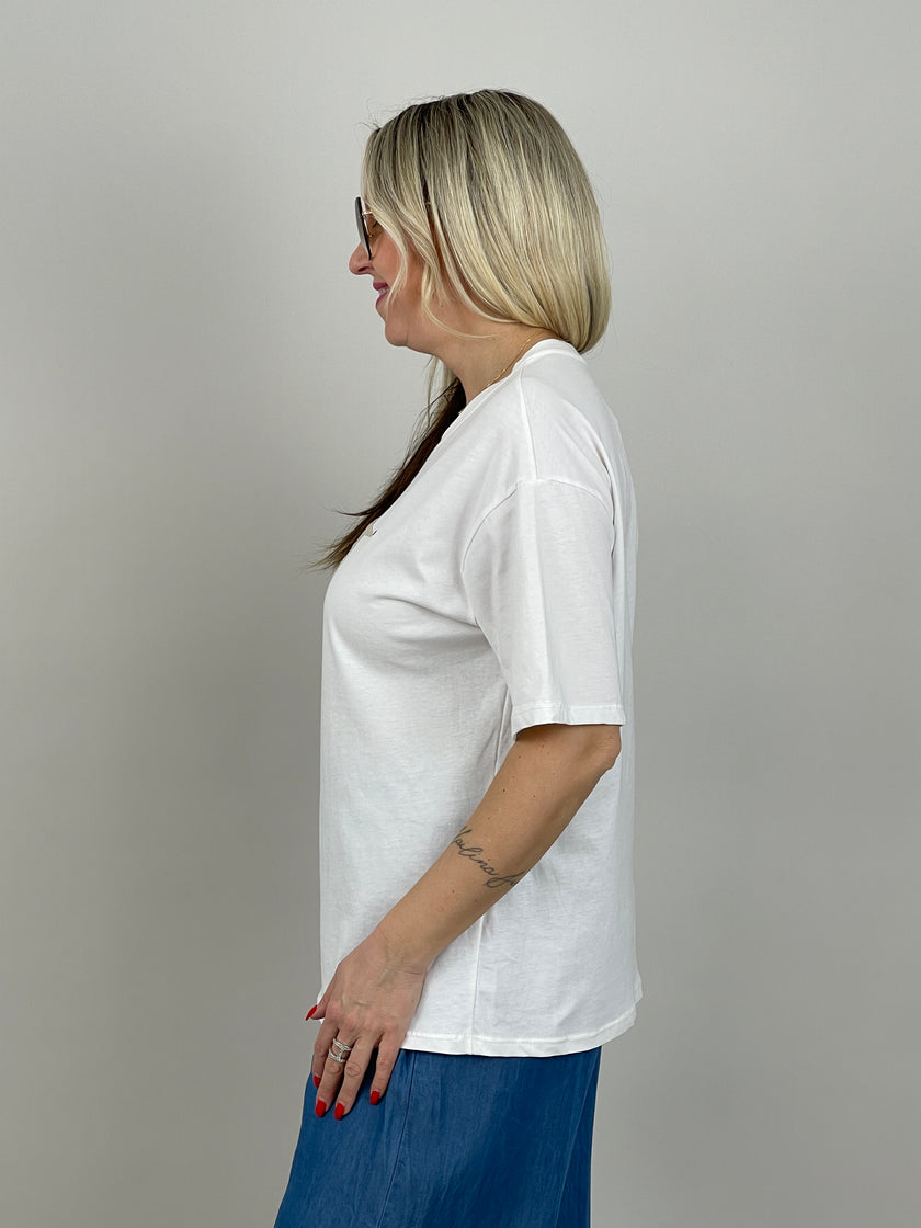T-Shirt Dackel in Weiß