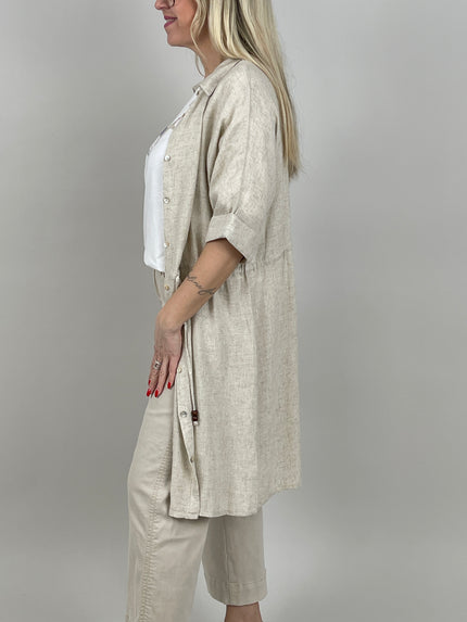 Hemdkleid Leinen in Beige