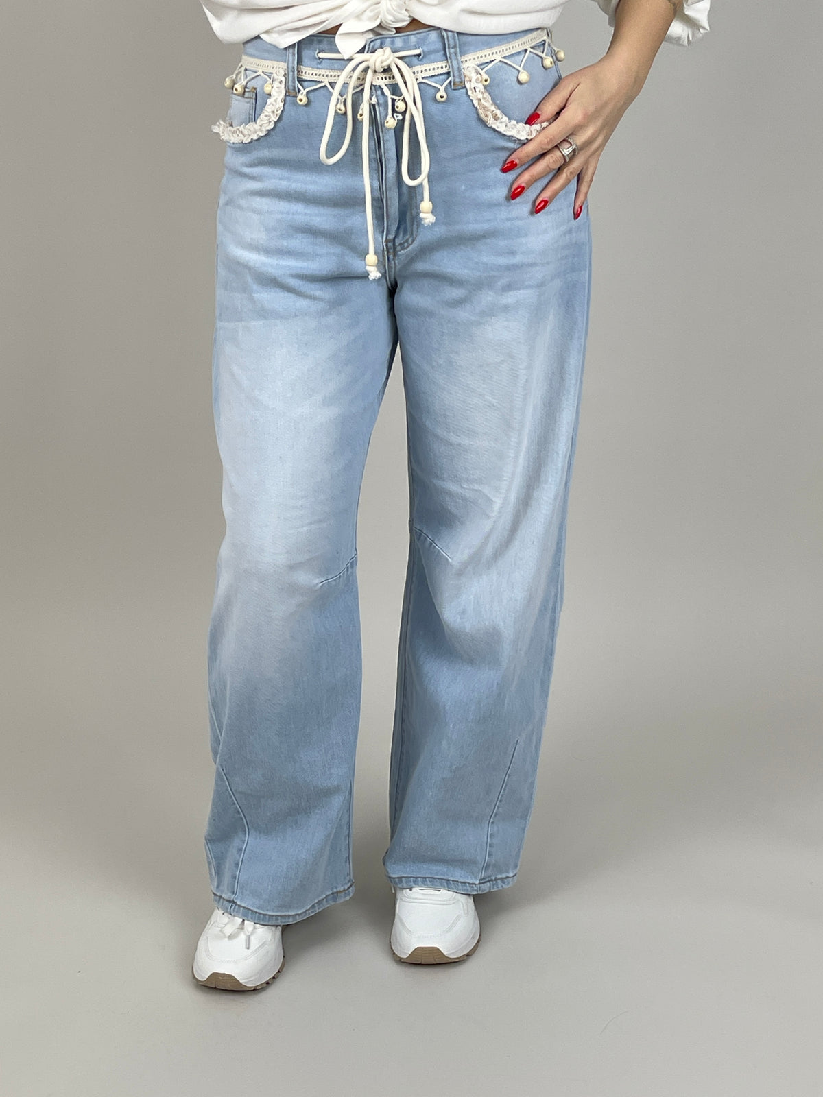 Jeans Boho helle Waschung