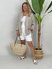 Musselin Bluse Uni in Beige