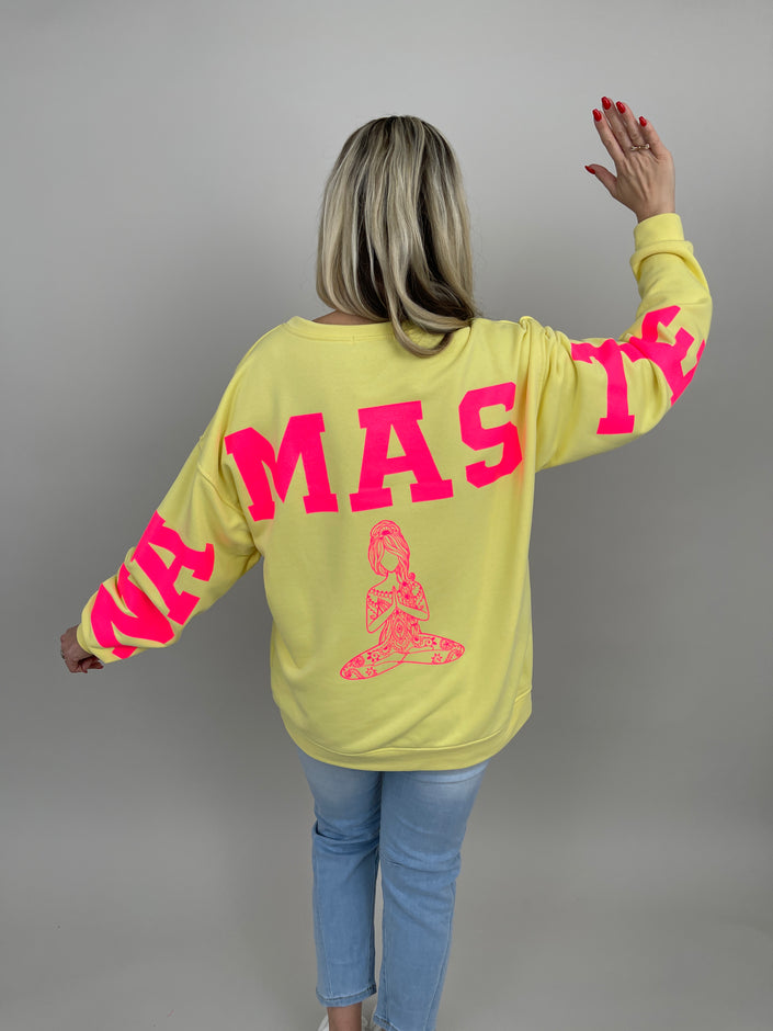 Sweatshirt mit Schriftzug in Gelb Artikel 6790