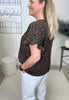 Shirt mit Volants Leo in Mokka/Schwarz
