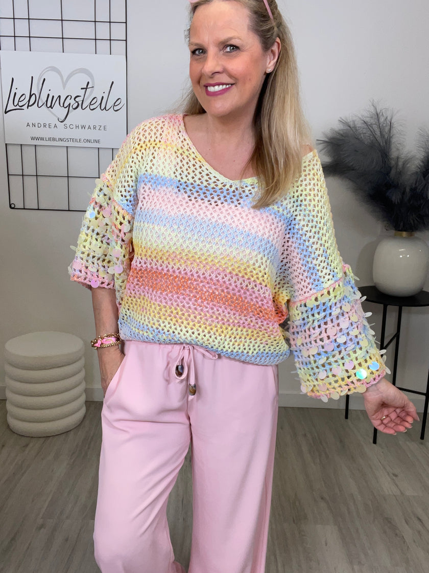 Pullover Bunt mit Pailletten Art. 6956