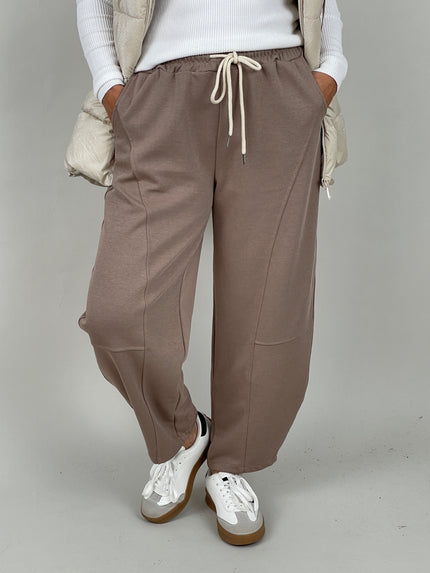 Jogpants Ballon-Schnitt in Taupe