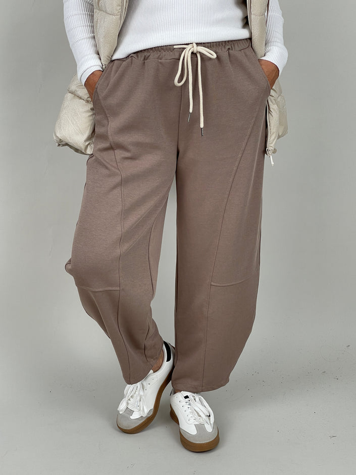 Jogpants Ballon-Schnitt in Taupe