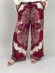 Hose Satin Paisley in Bordeaux