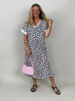 Shirtkleid Leo in Weiß/Rosa