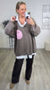 Pullover Smiley und Statement in Braun Art. 6511