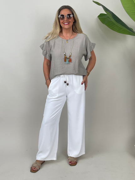 Blusenshirt mit Kette in Taupe