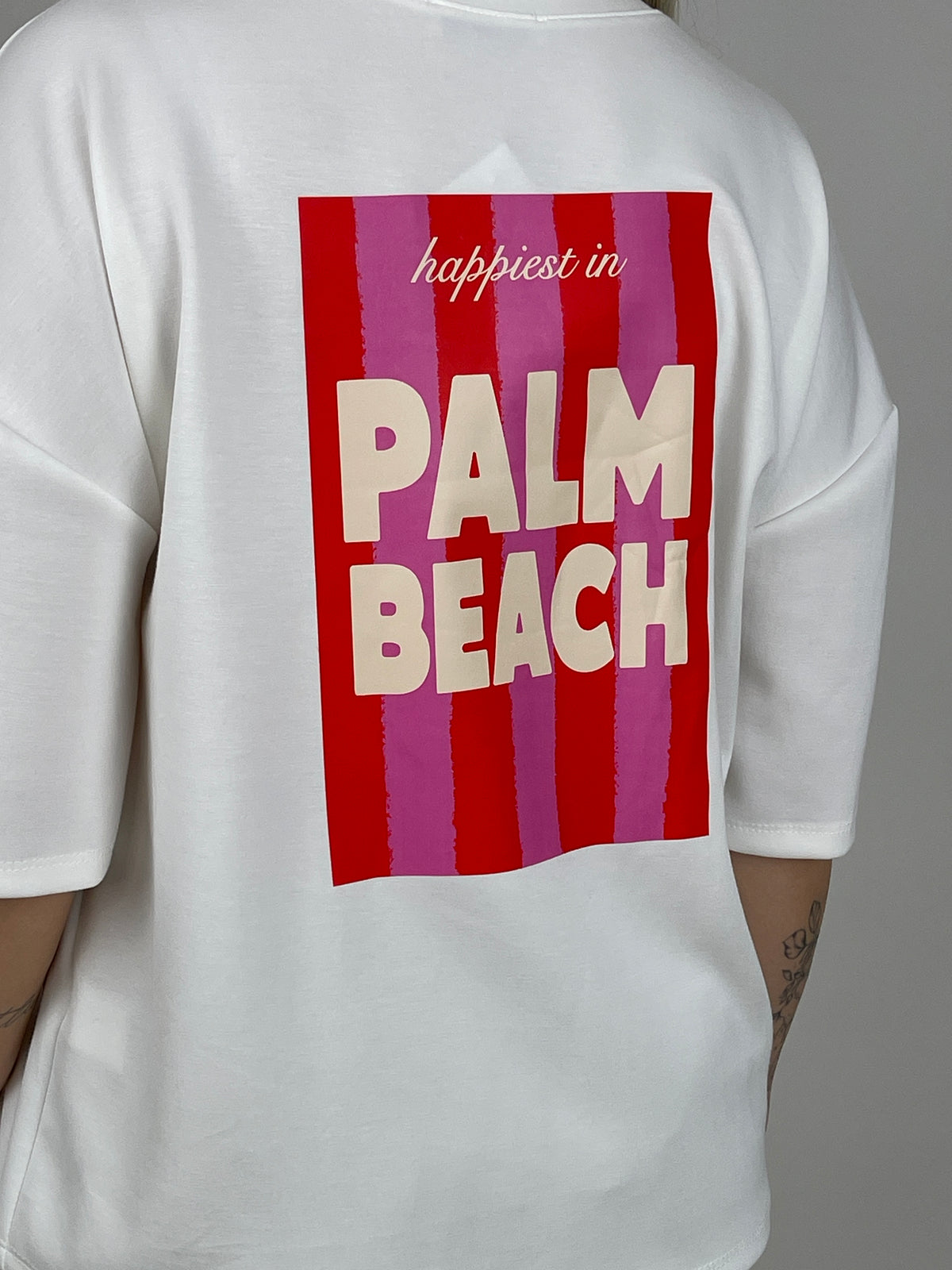 Leichtes Sweatshirt 1/2 Arm Soft Palm Beach in Weiß