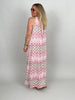 Neckholder-Kleid Maxi Kofferstoff ZickZack in Rosa