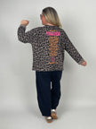 Sweatshirt mit Statement-Print Paradise Leo/Taupe