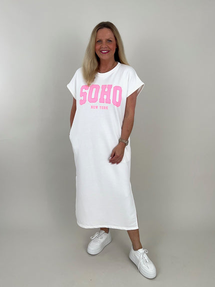 Sweatkleid Maxi mit Aufdruck Offwhite Artikel 6035
