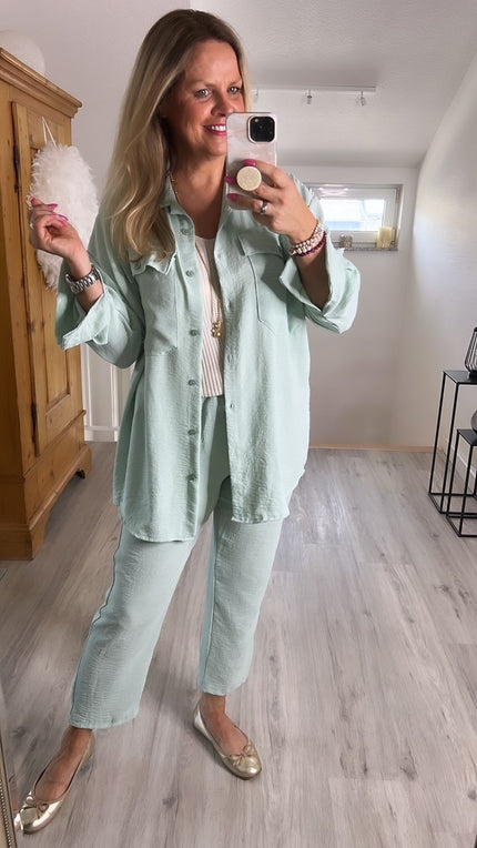 2-Teiler Bluse und Hose in versch. Farben 4095