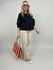 Jeans Wide Leg mit Stretchbund in Beige