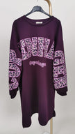 Sweatshirtkleid Copenhagen-Leoprint in Aubergine