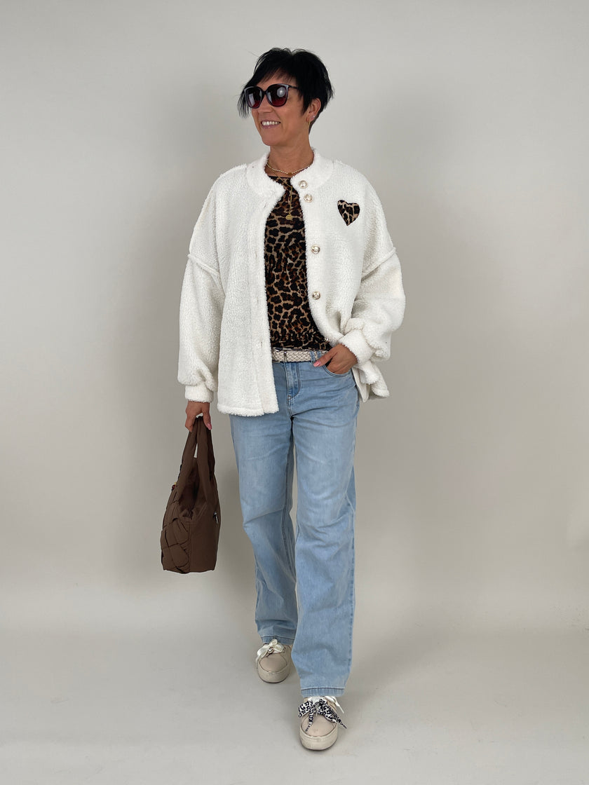 Jacke Teddy in Offwhite Artikel 6368