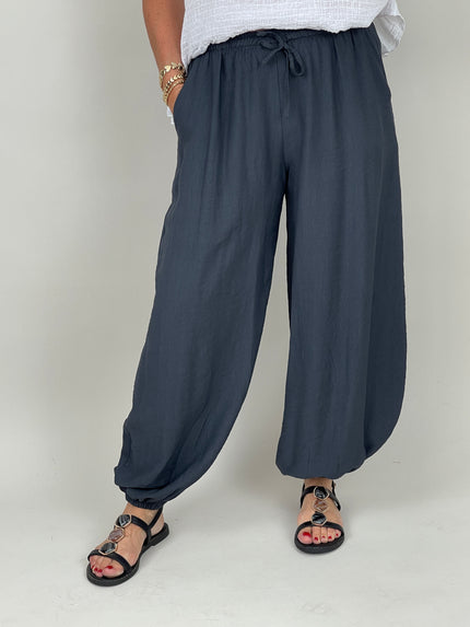 Leichte Ballonhose in Blaugrau